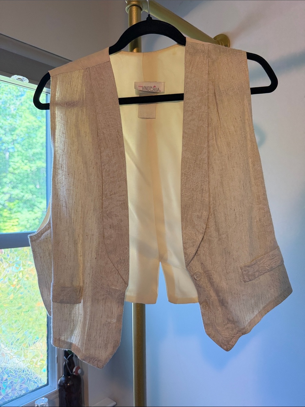 Vintage Light Beige Linen Vest